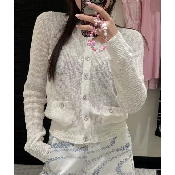 CHANEL Fall Winter Wool Turtleneck Sweater in White - Picture 1 of 10
